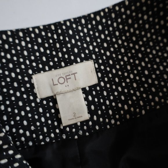 ANN TAYLOR LOFT Size 2 Black White Skirt Career Interview - Picture 3 of 6